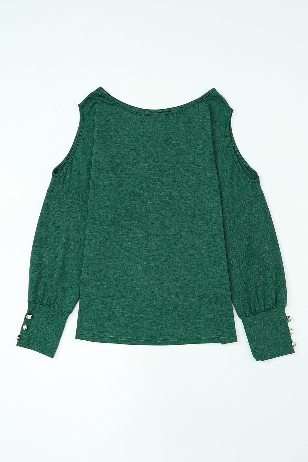 Cutout Round Neck Long Sleeve Top - Clothes For Her Online Store