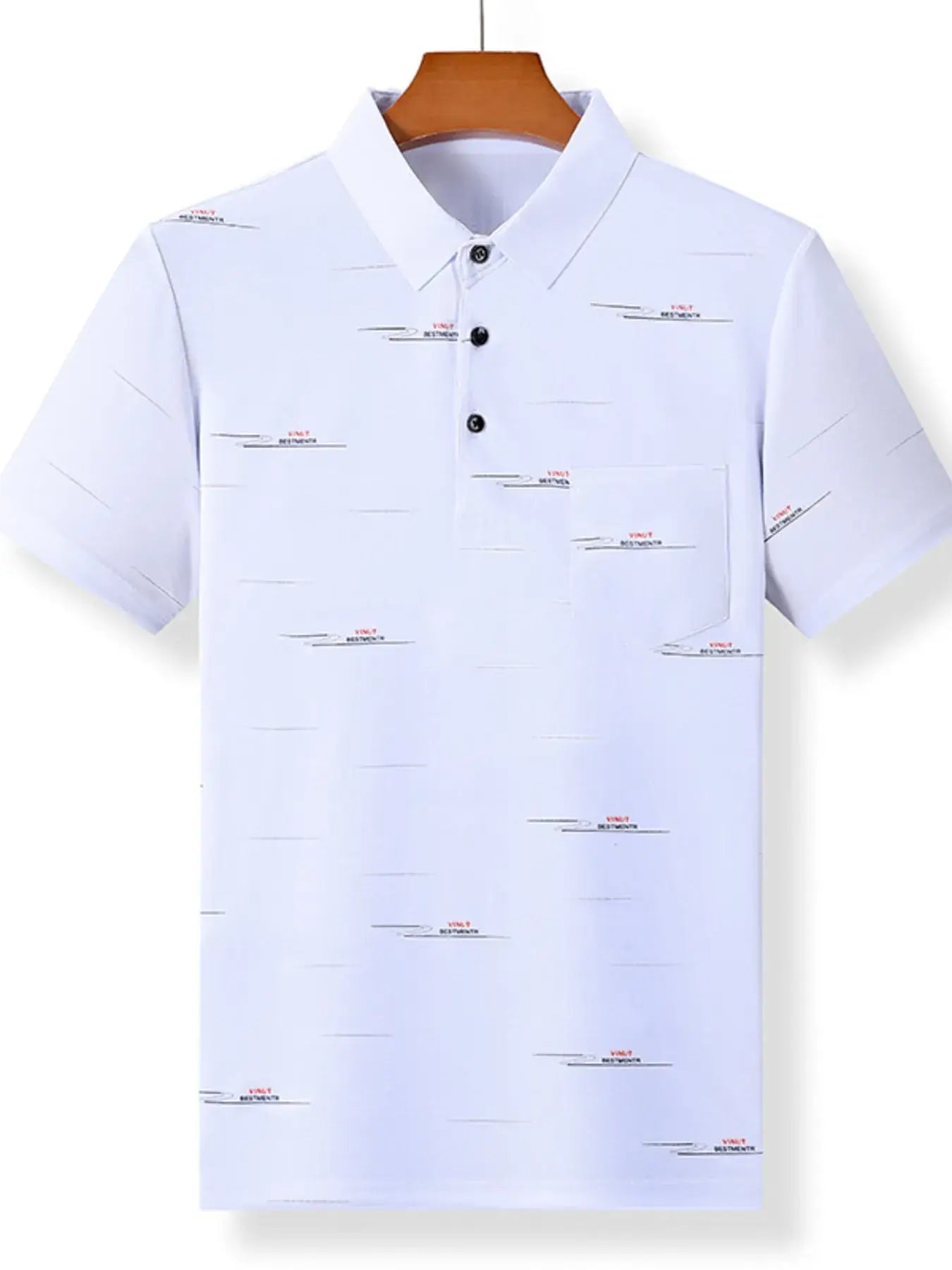 Men's Plus Size Embroidered Detail Short Sleeve Polo