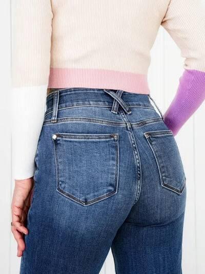 Washed Straight Leg Jeans - Clothes For Her Online Store