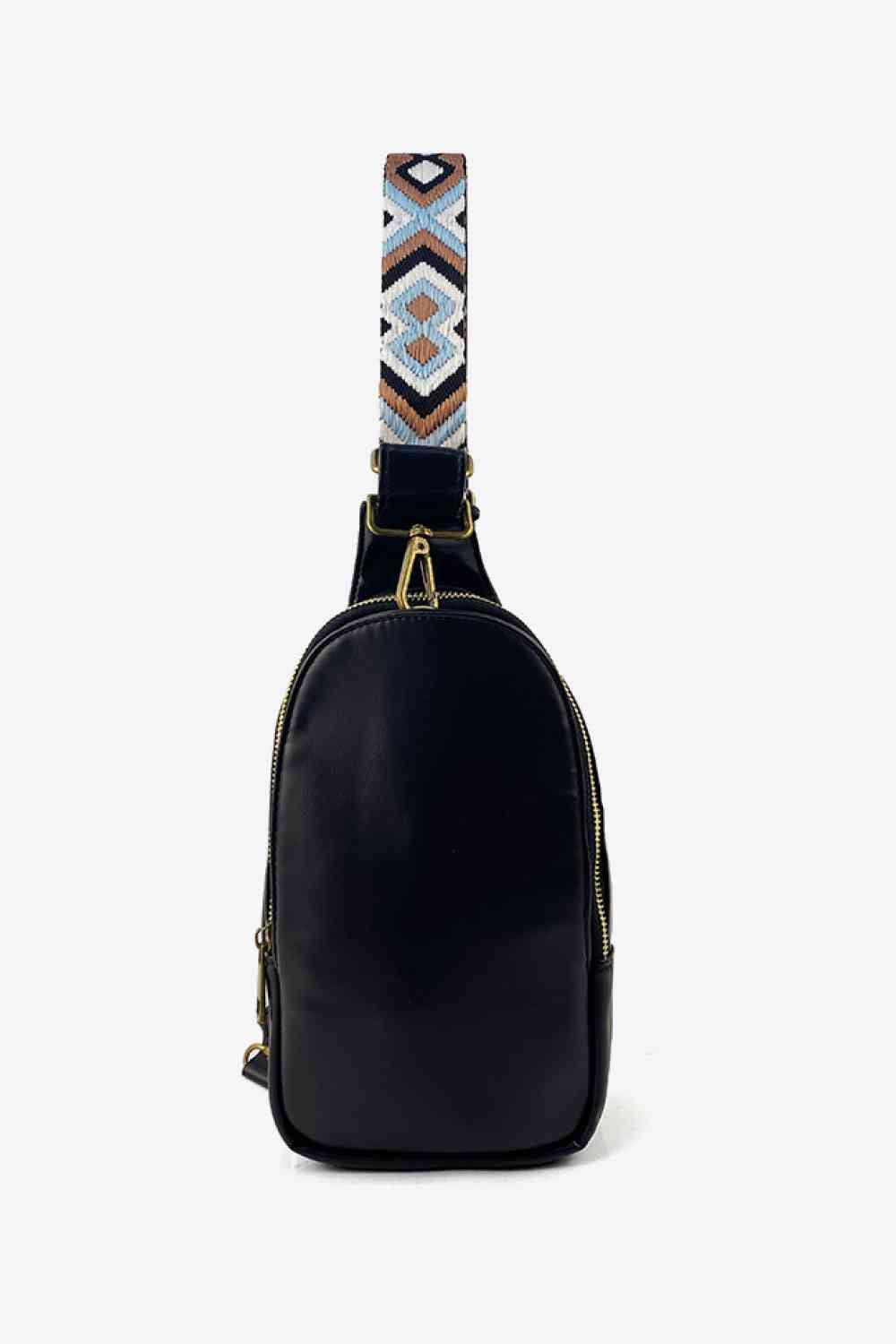 Random Pattern Adjustable Strap PU Leather Sling Bag - Clothes For Her Online Store