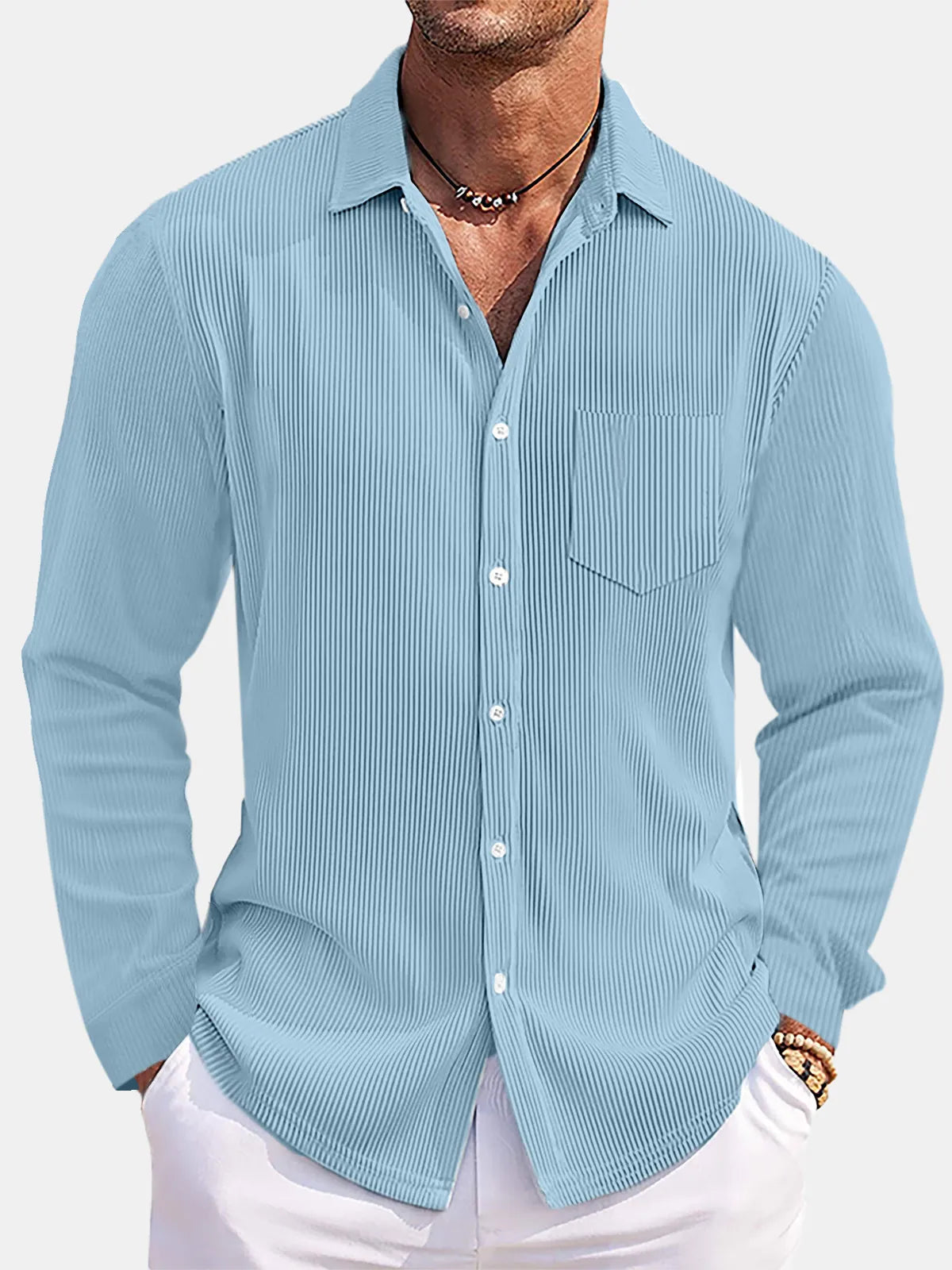 Men's Full Size Button Down Long Sleeve Shirt Plus Size