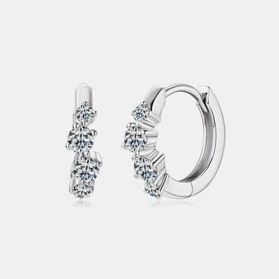 925 Sterling Silver Moissanite Huggie Earrings - Clothes For Her Online Store