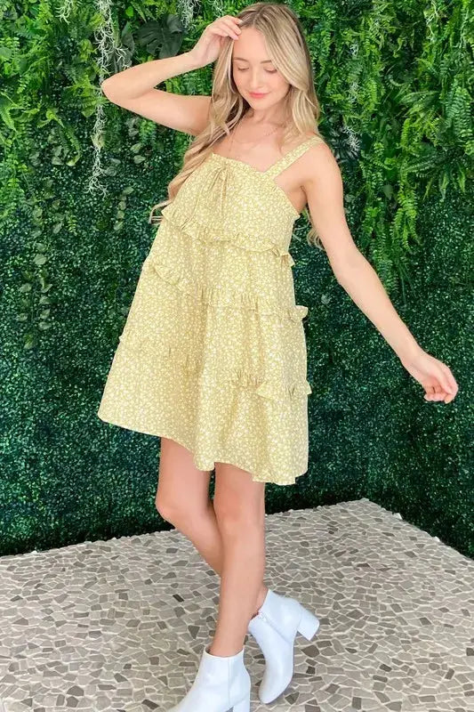 And The Why Ruffle Detailed Floral Babydoll Dress - Clothes For Her Online Store