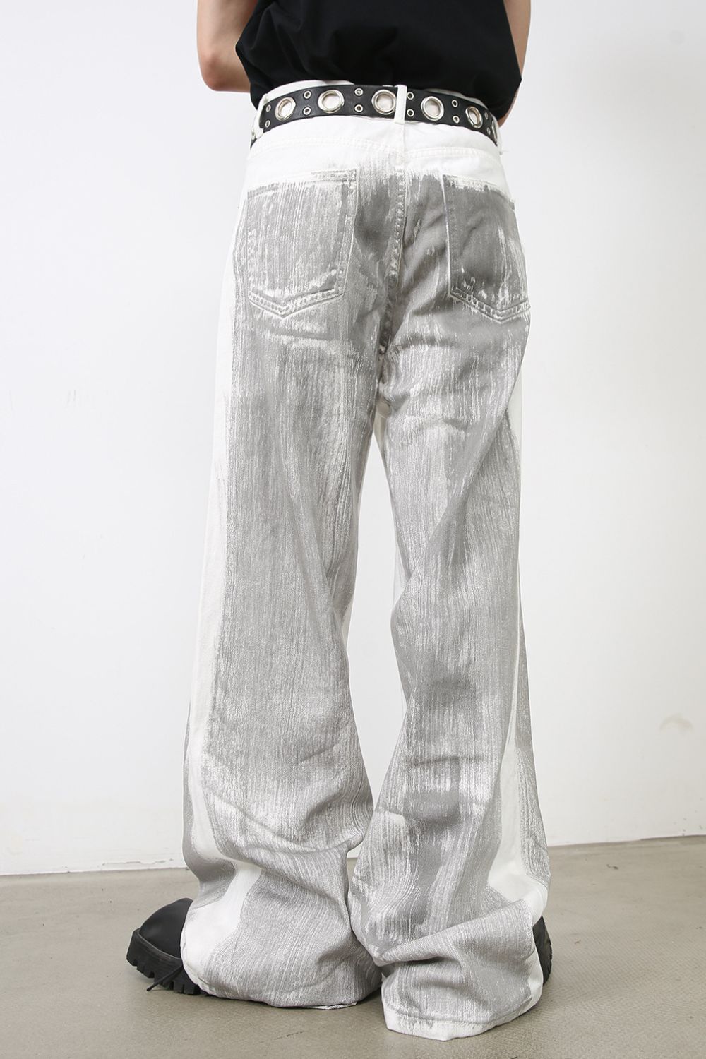Men's Contrast Wide Leg Jeans - Clothes For Her Online Store