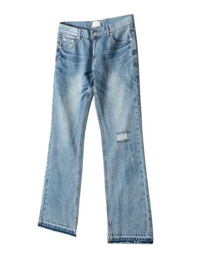Men's Distressed Raw Hem Jeans - Clothes For Her Online Store