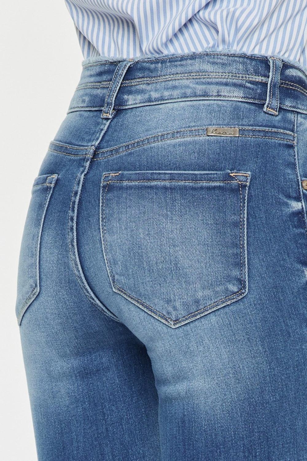 Kancan Distressed Raw Hem High Waist Jeans - Clothes For Her Online Store
