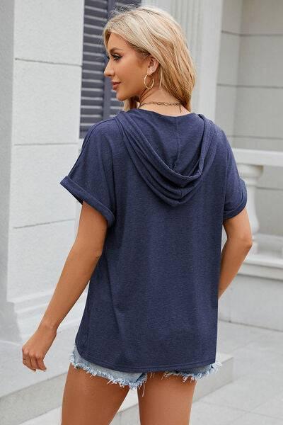 Florira Hooded Short Sleeve T-Shirt - Clothes For Her Online Store