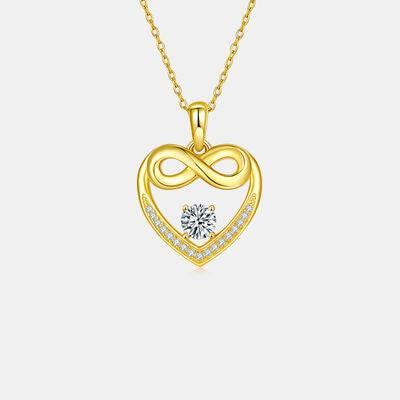 Moissanite 925 Sterling Silver Heart Necklace - Clothes For Her Online Store