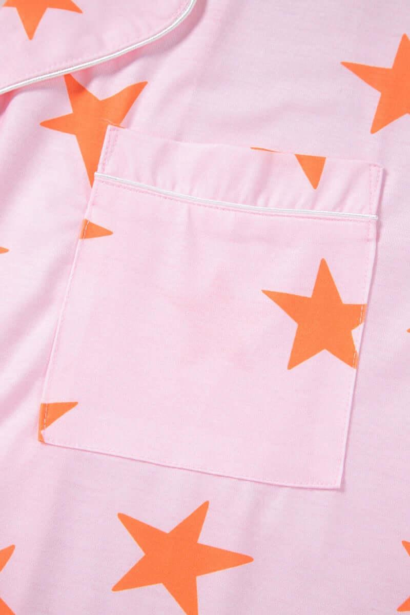 Star Print Short Sleeve Shirt and Shorts Set - Clothes For Her Online Store
