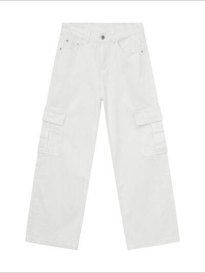 Wide Leg Cargo Jeans - Clothes For Her Online Store