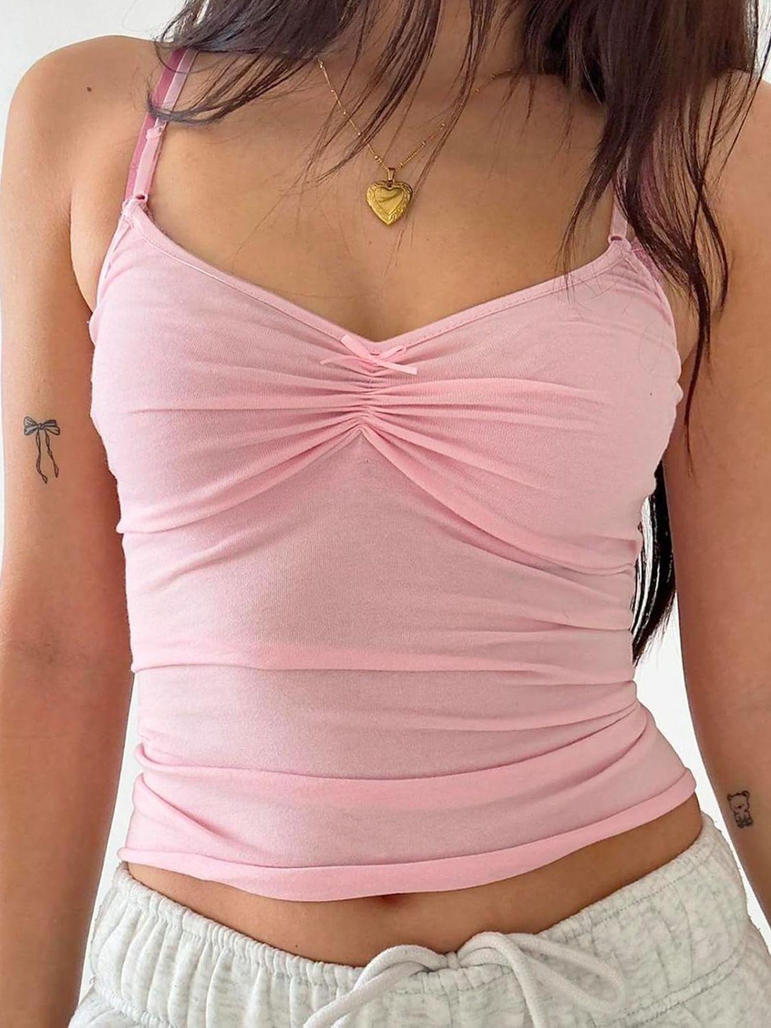 Devine Ruched V-Neck Cami - Clothes For Her Online Store