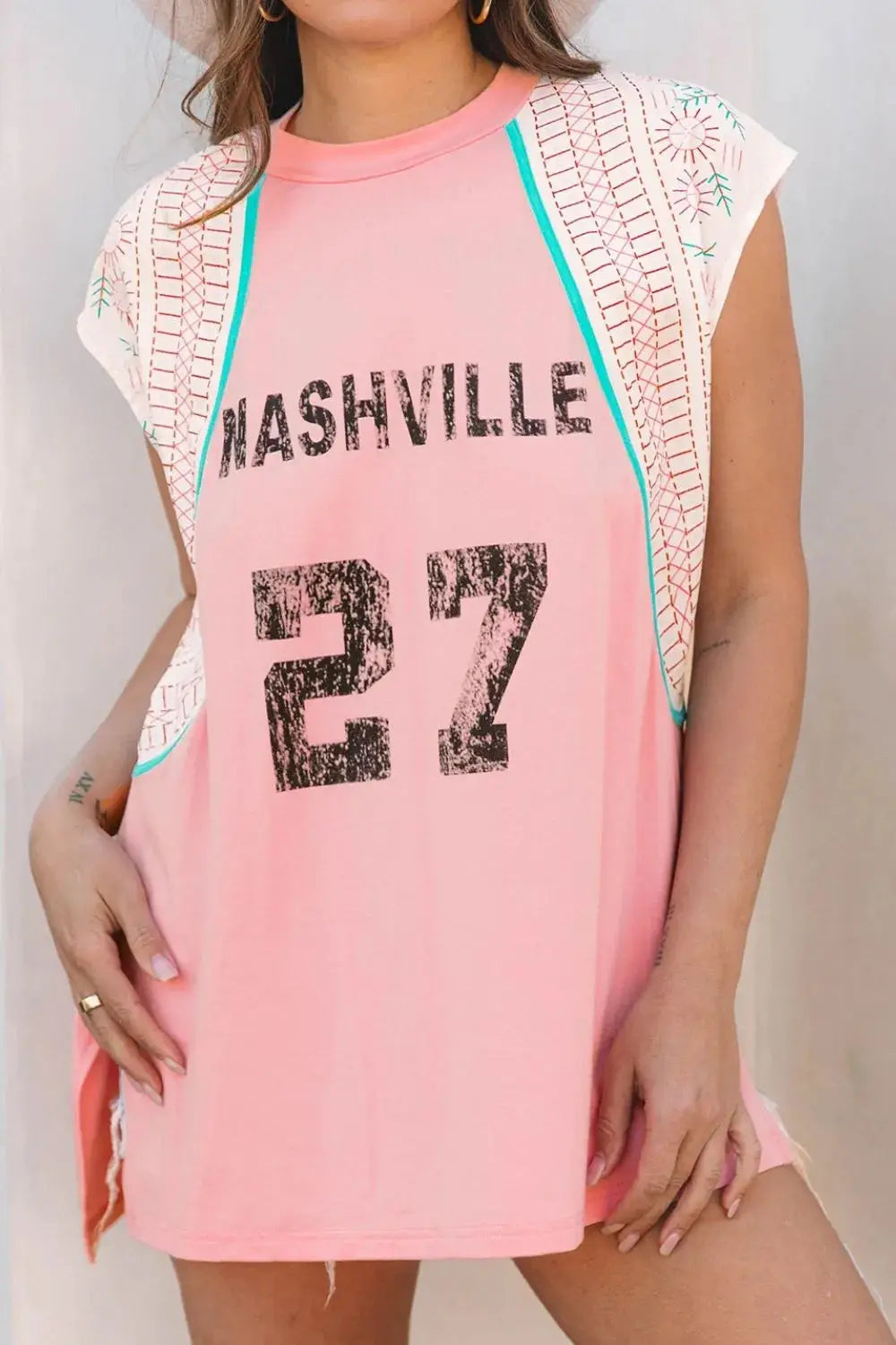 NASHVILLE Printed Patchwork Tank - Clothes For Her Online Store