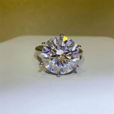 10 Carat Moissanite 925 Sterling Silver Ring - Clothes For Her Online Store