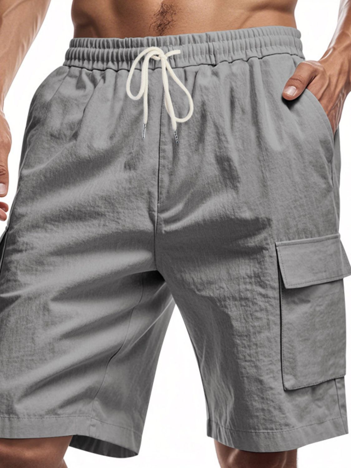 Men's Full Size Drawstring Shorts with Cargo Pockets Plus Size - Clothes For Her Online Store