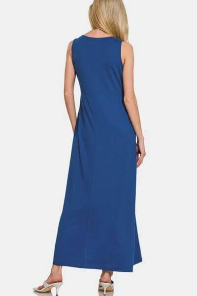 Zenana Scoop Neck Wide Strap Tank Dress - Clothes For Her Online Store