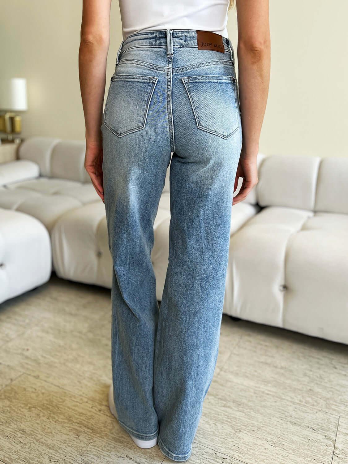 Judy Blue Full Size High Waist Wide Leg Jeans - Clothes For Her Online Store
