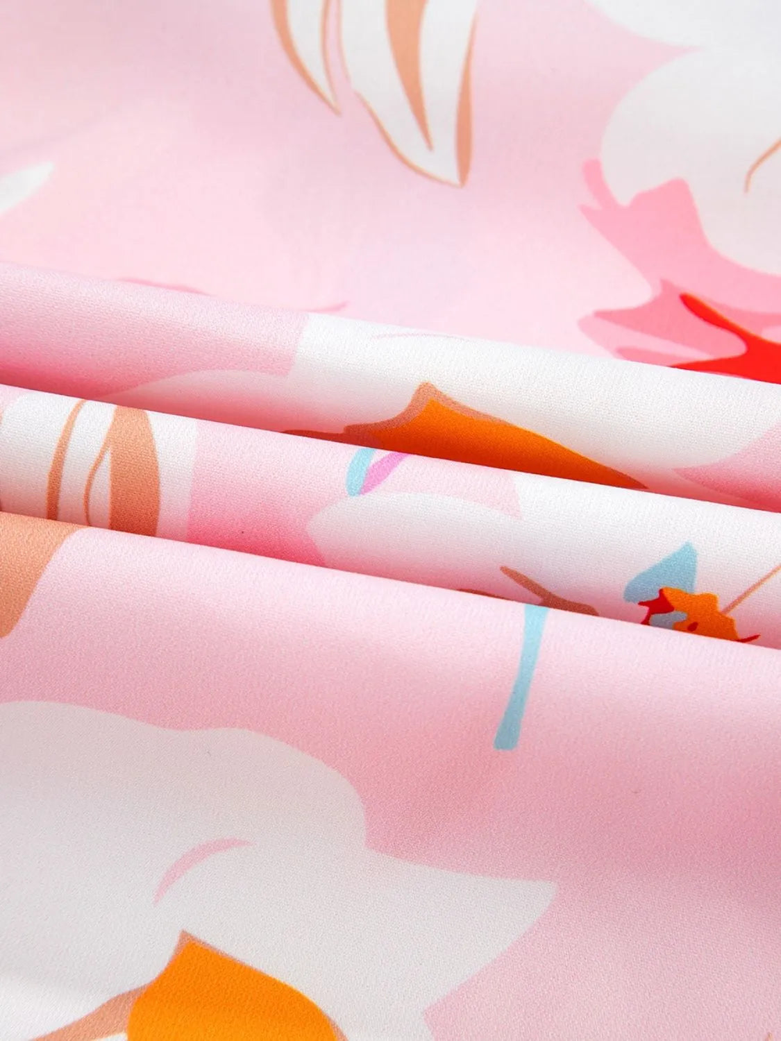 Printed Notched Cap Sleeve Blouse