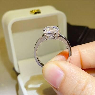 3 Carat Moissanite 925 Sterling Silver Square Shape Ring - Clothes For Her Online Store