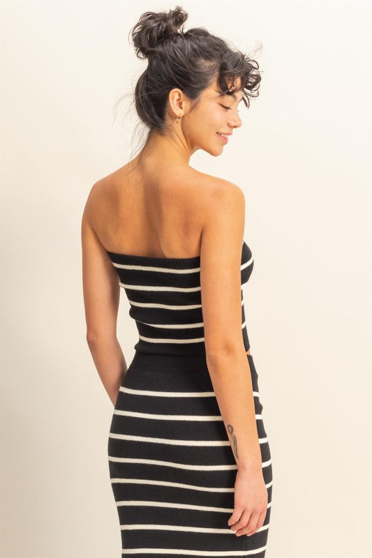 HYFVE Striped Knit Tube Top - Clothes For Her Online Store