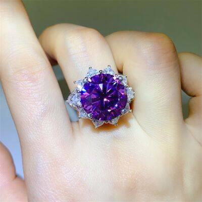 10 Carat Moissanite 925 Sterling Silver Flower Shape Ring - Clothes For Her Online Store