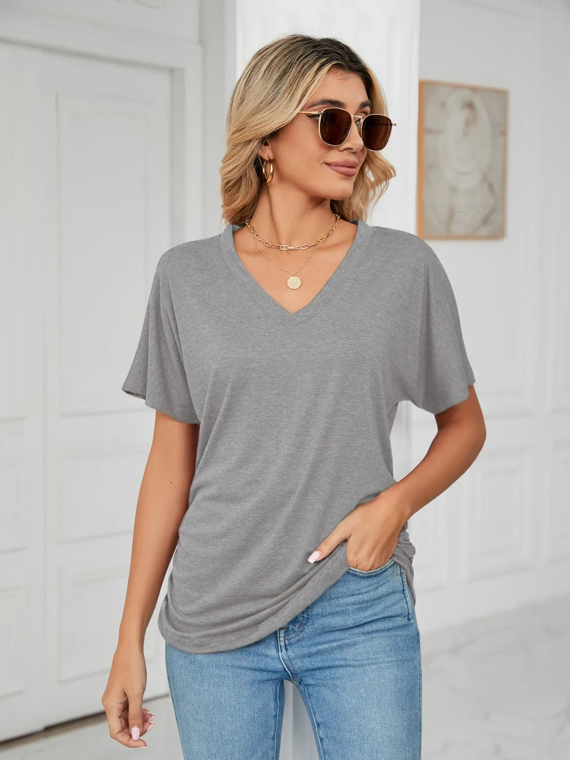 V-Neck Short Sleeve T-Shirt