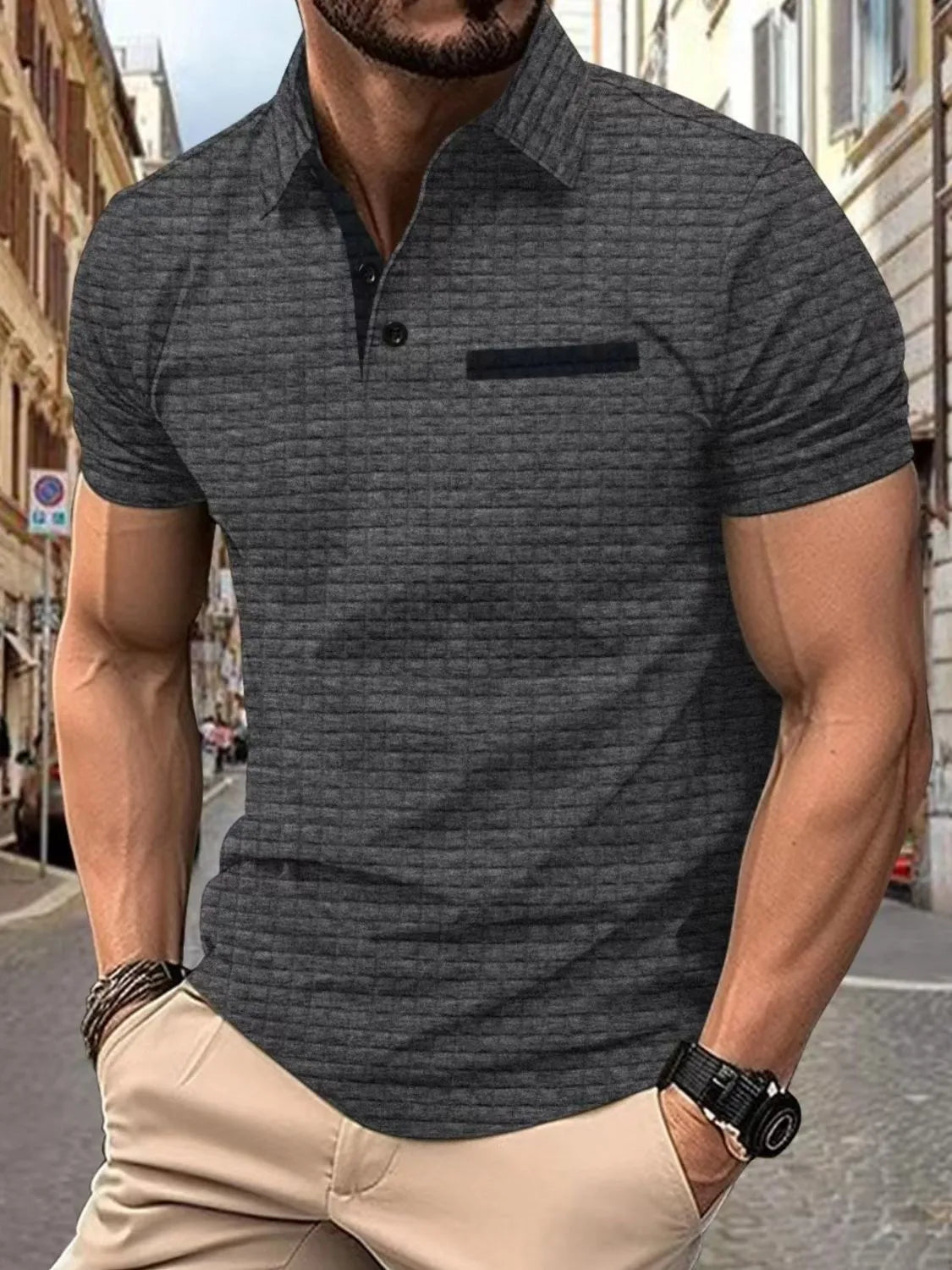 Men's Full Size Collared Neck Short Sleeve Polo Plus Size