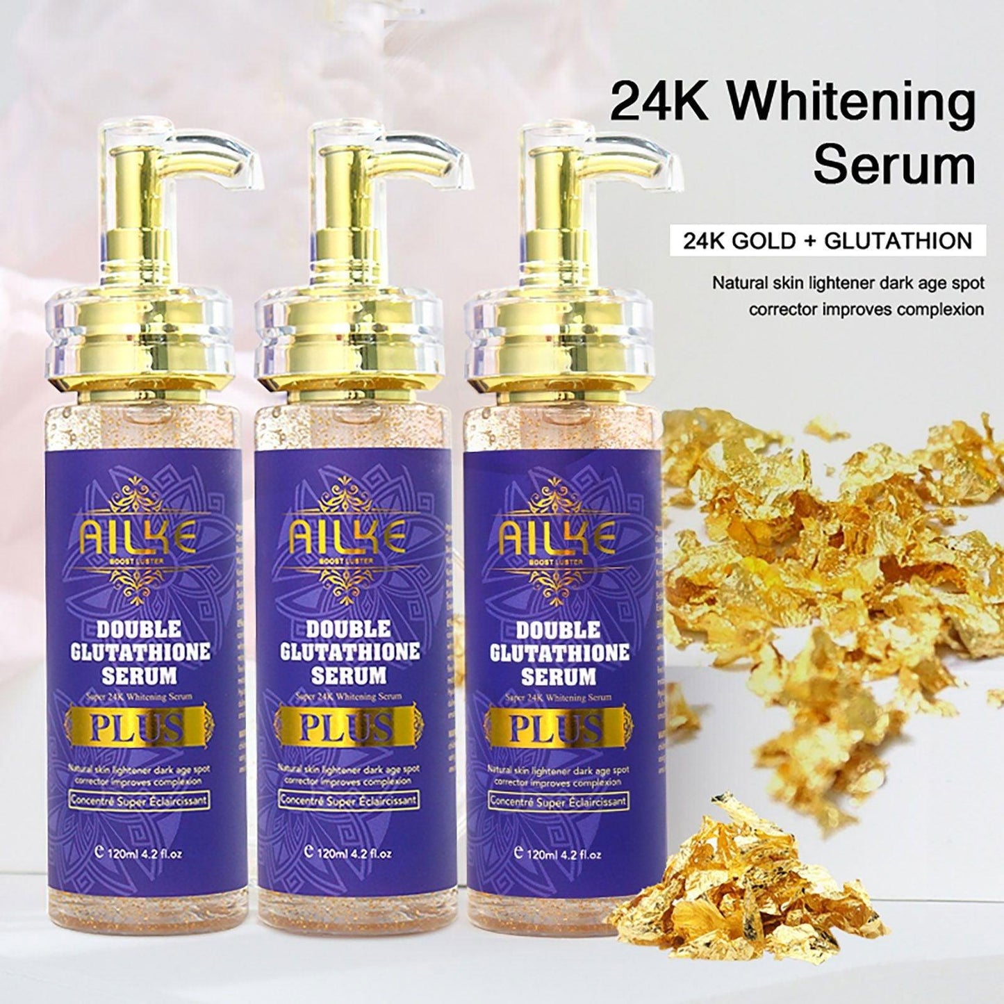 AILKE Glutathione Brightening Range, Lightening , Moisturizing, Hydration, Clean Stains, Even Skin tone, Improve Dull Skin