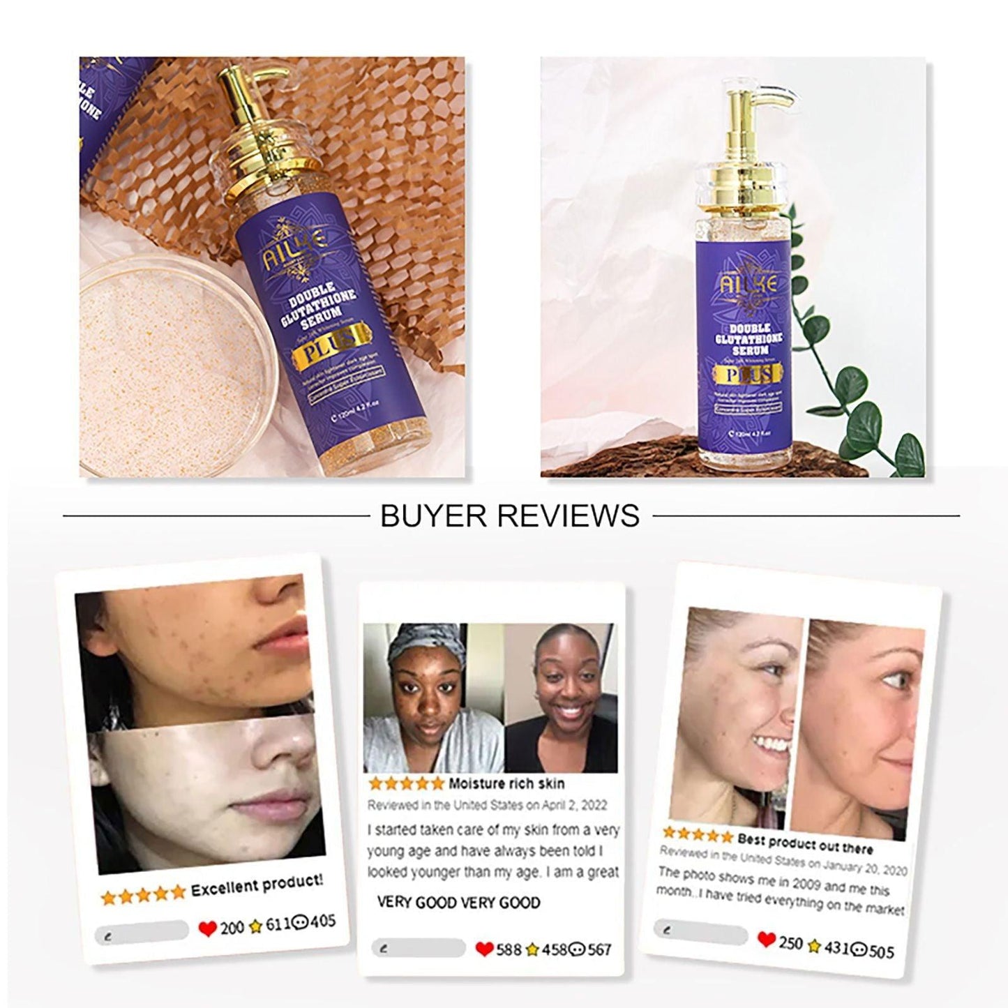 AILKE Premium Lightening SkinCare Kit, Dark Spots Corrector Cream for Uneven Skin Tone, Bleaching Serum, Smooth, Soft Skin