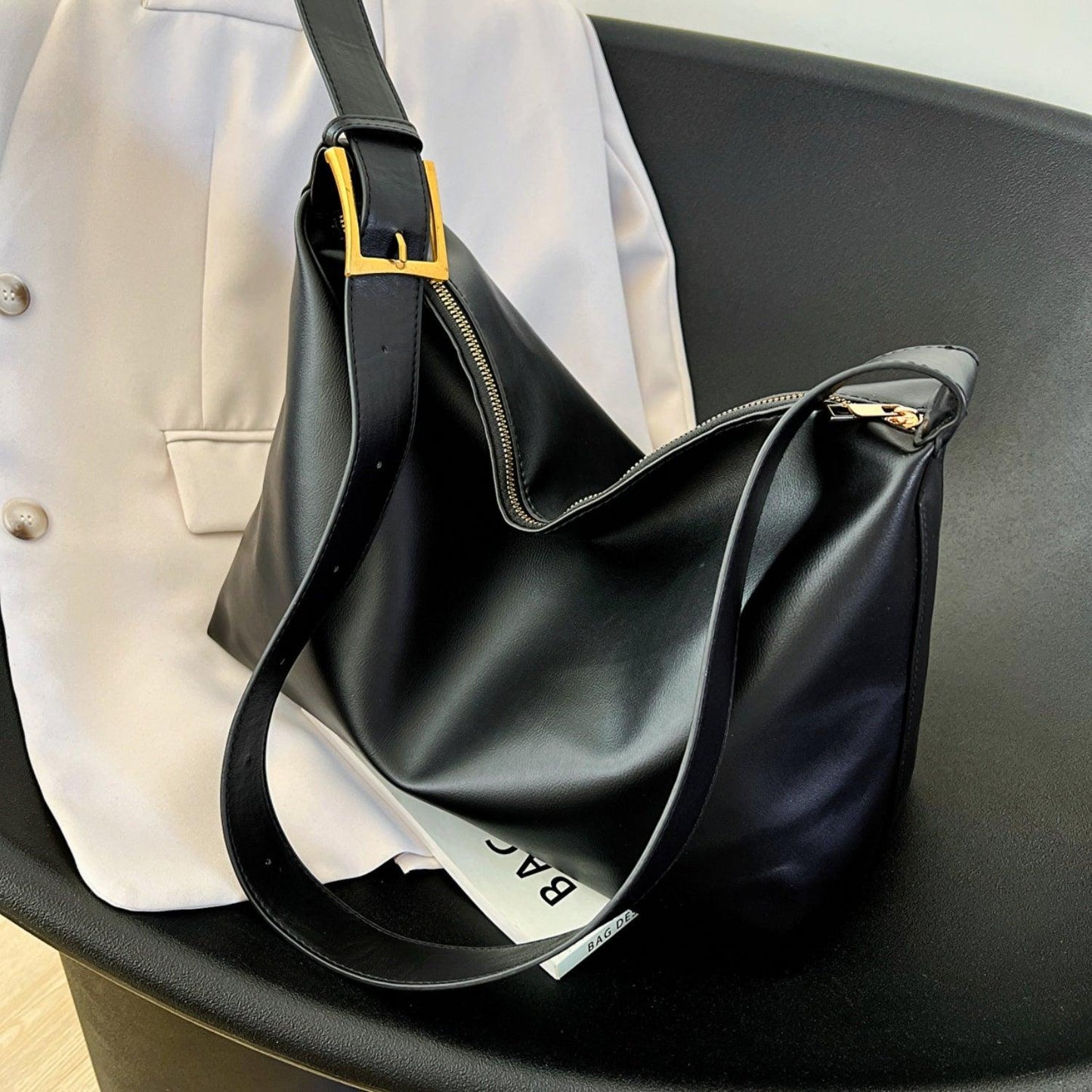 Adjustable Strap PU Leather Handbag - Clothes For Her Online Store