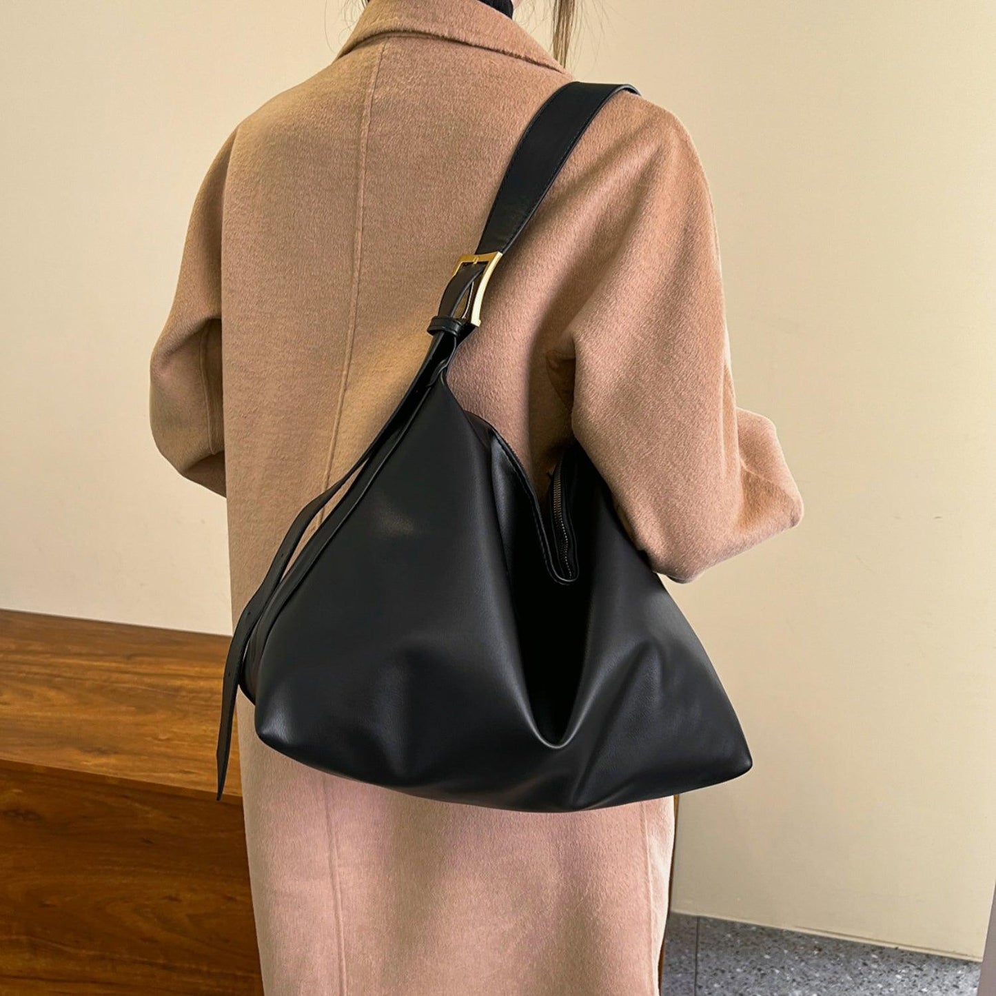 Adjustable Strap PU Leather Handbag - Clothes For Her Online Store