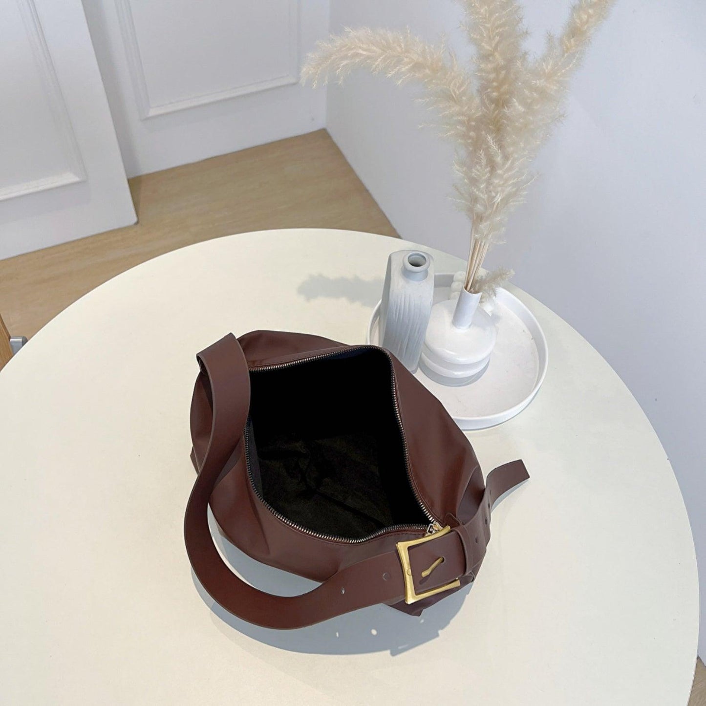 Adjustable Strap PU Leather Handbag - Clothes For Her Online Store