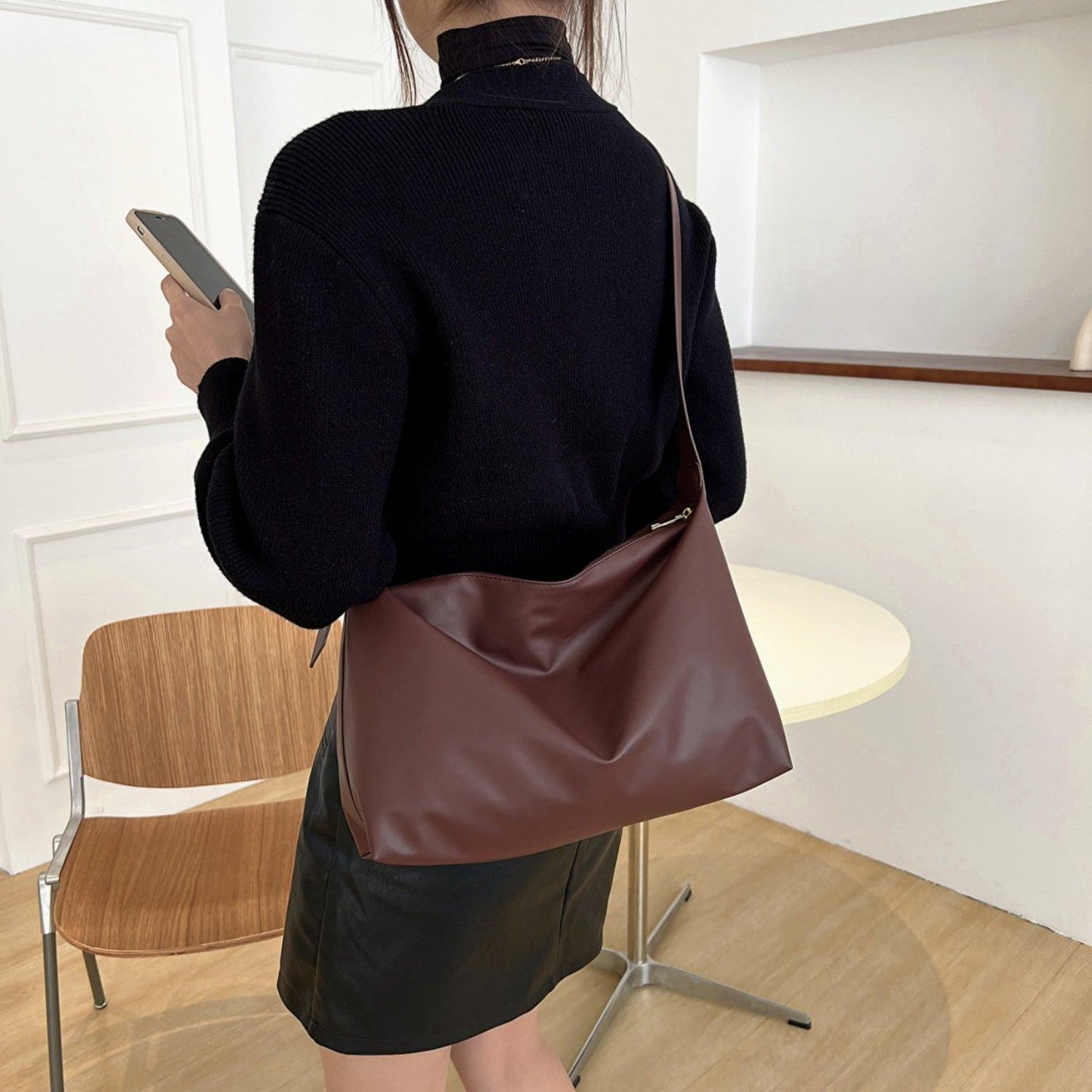 Adjustable Strap PU Leather Handbag - Clothes For Her Online Store