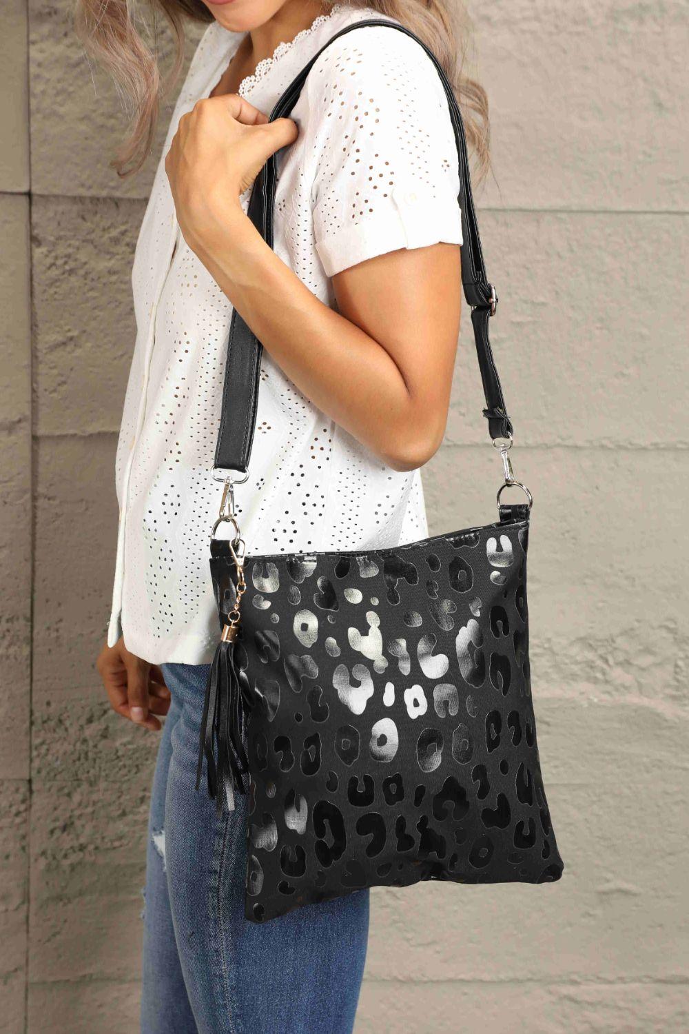 Adored PU Leather Shoulder Bag with Tassel - Clothes For Her Online Store