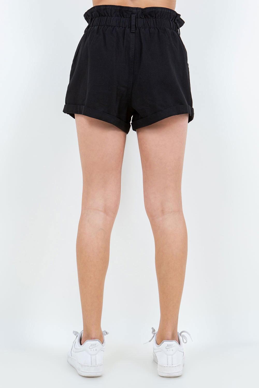 American Bazi High Waist Paper Bag Shorts - Clothes For Her Online Store