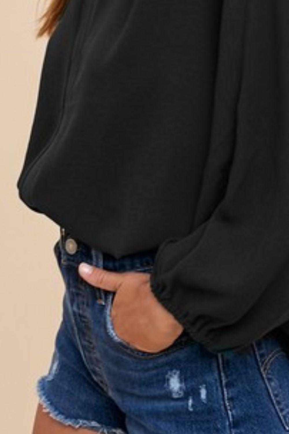 Annie Wear Notched Batwing Sleeve Blouse - Clothes For Her Online Store
