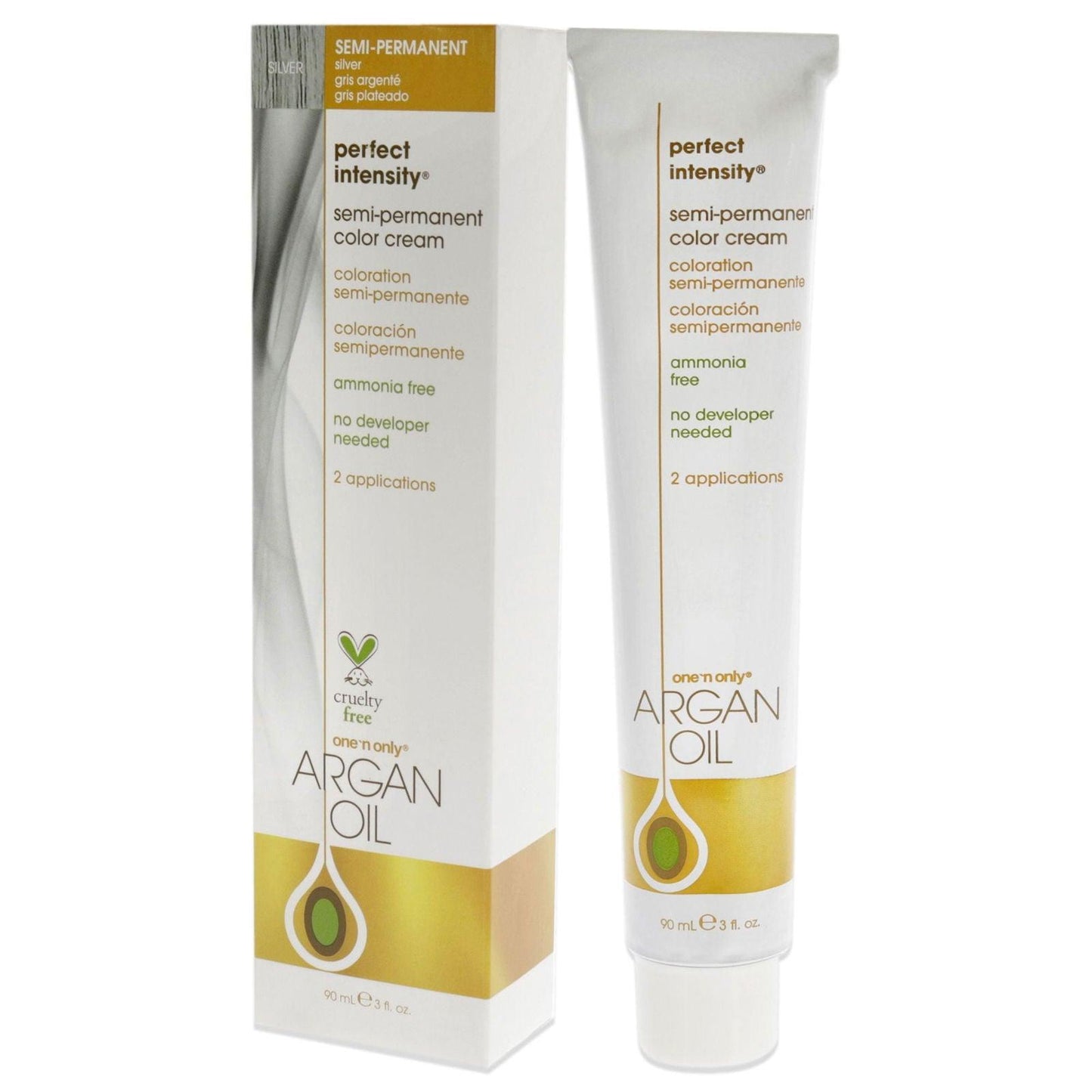 Argan Oil Perfect Intensity Semi-Permanent Color Cream - Silver by One n Only for Unisex - 3 oz Hair Color