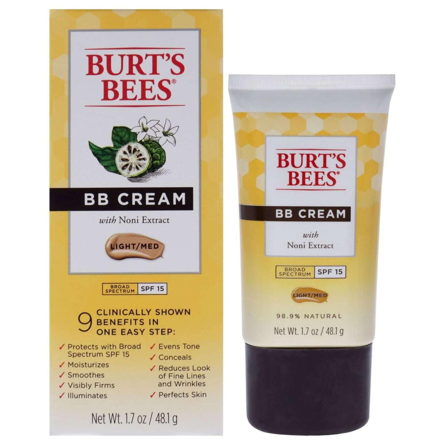 BB Cream SPF 15 - Light-Medium by Burts Bees for Women - 1.7 oz Makeup - Clothes For Her Online Store