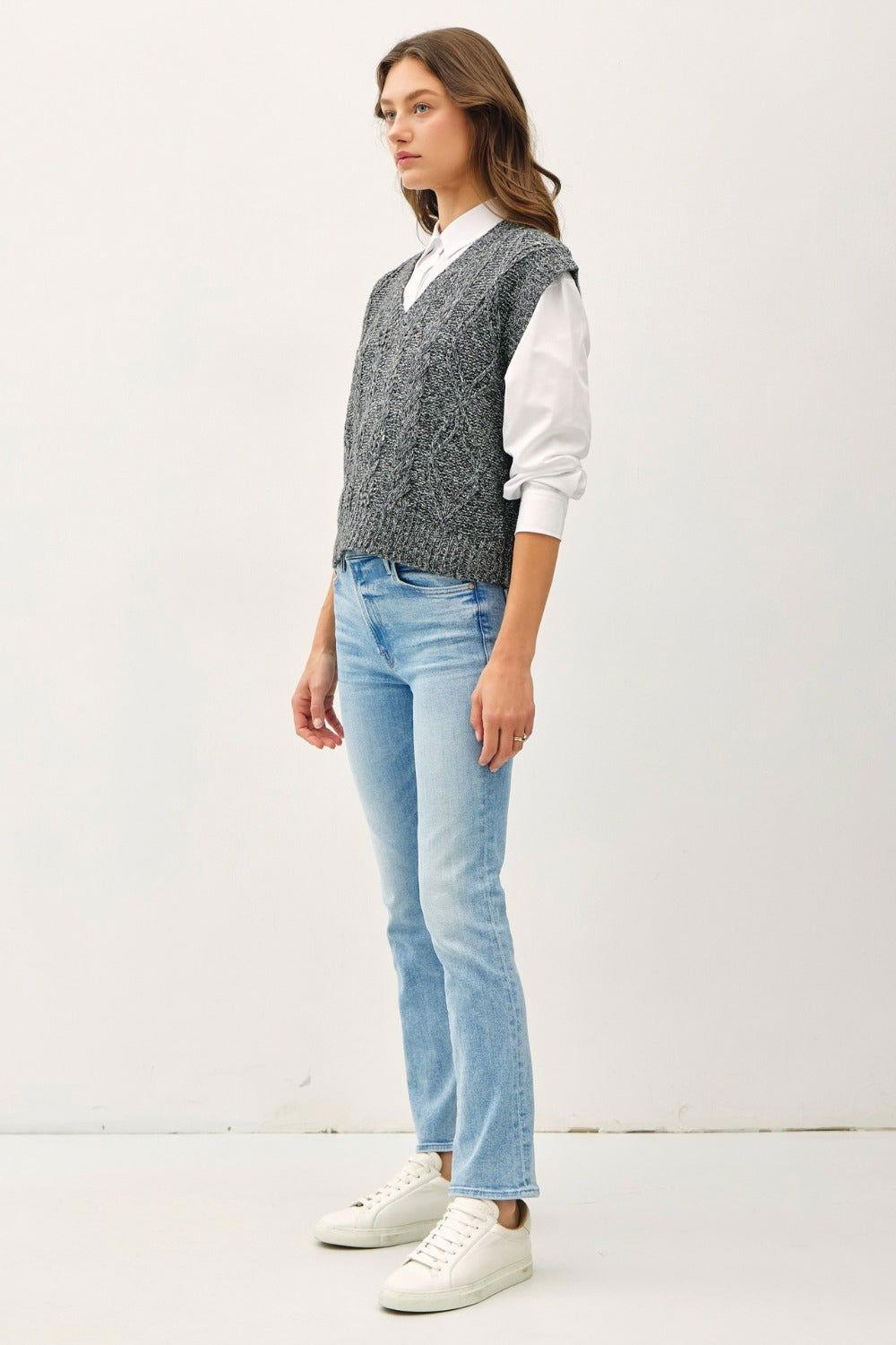 Be Cool Cable Knit V-Neck Sweater Vest - Clothes For Her Online Store