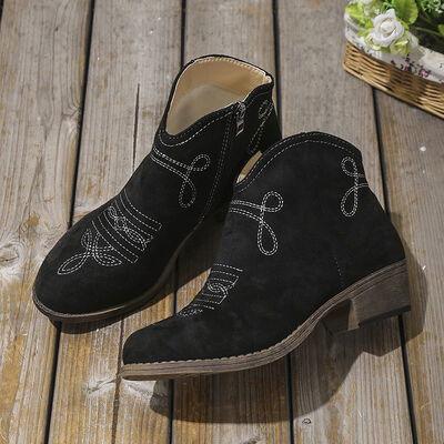 Block Heel Ankle Boots - Clothes For Her Online Store
