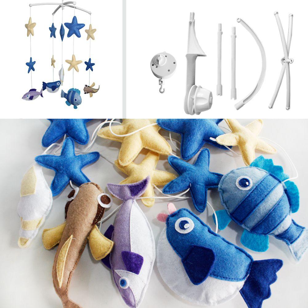 Blue Baby Crib Mobile for Boys Girls Baby Shower Gift Set Hanging Decoration Toy Newborn; Ocean Fish - Clothes For Her Online Store