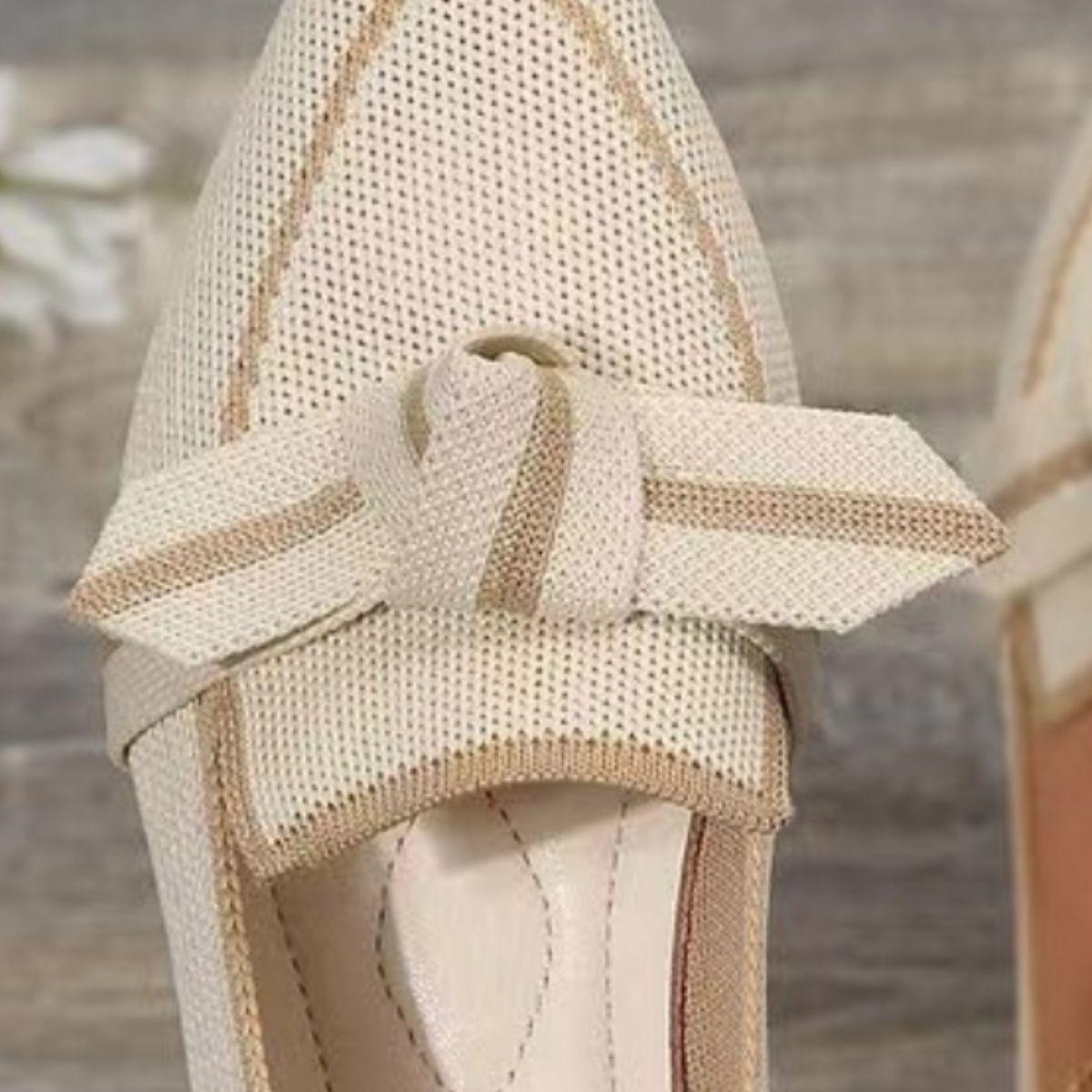 Bow Contrast Trim Point Toe Loafers - Clothes For Her Online Store