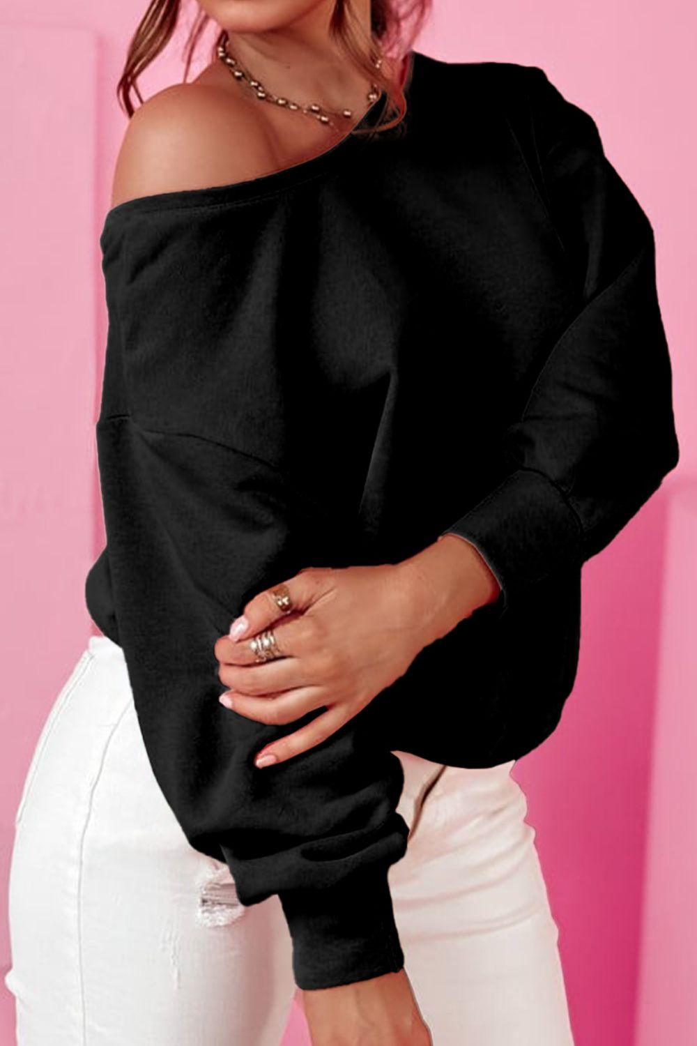 Bow Round Neck Long Sleeve Sweatshirt - Clothes For Her Online Store