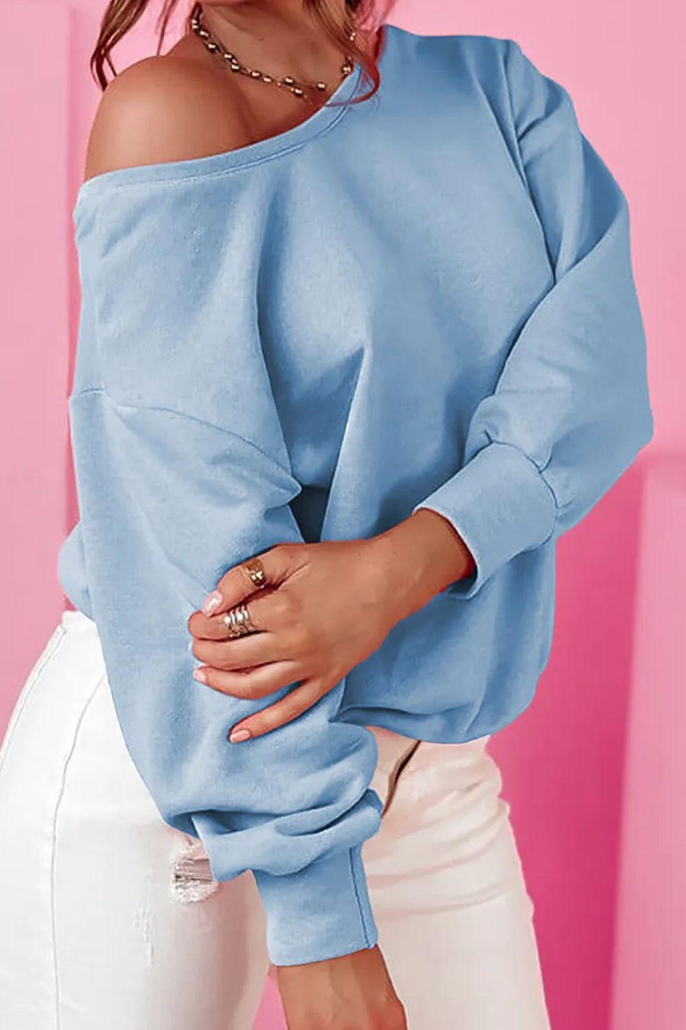 Bow Round Neck Long Sleeve Sweatshirt - Clothes For Her Online Store