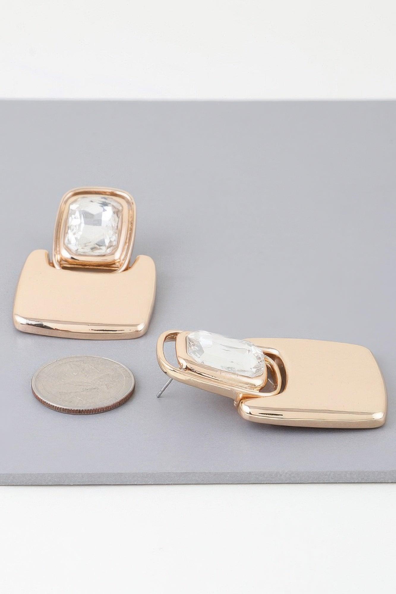 Bright Cubic Jewel Drop Earrings - Clothes For Her Online Store