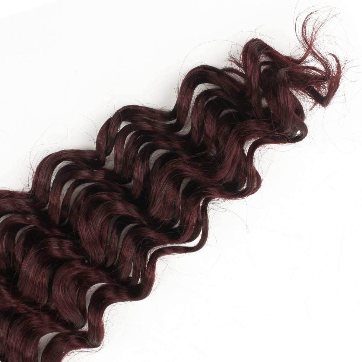 Burgundy Deep Wave Bulk Human Hair Extensions - Clothes For Her Online Store
