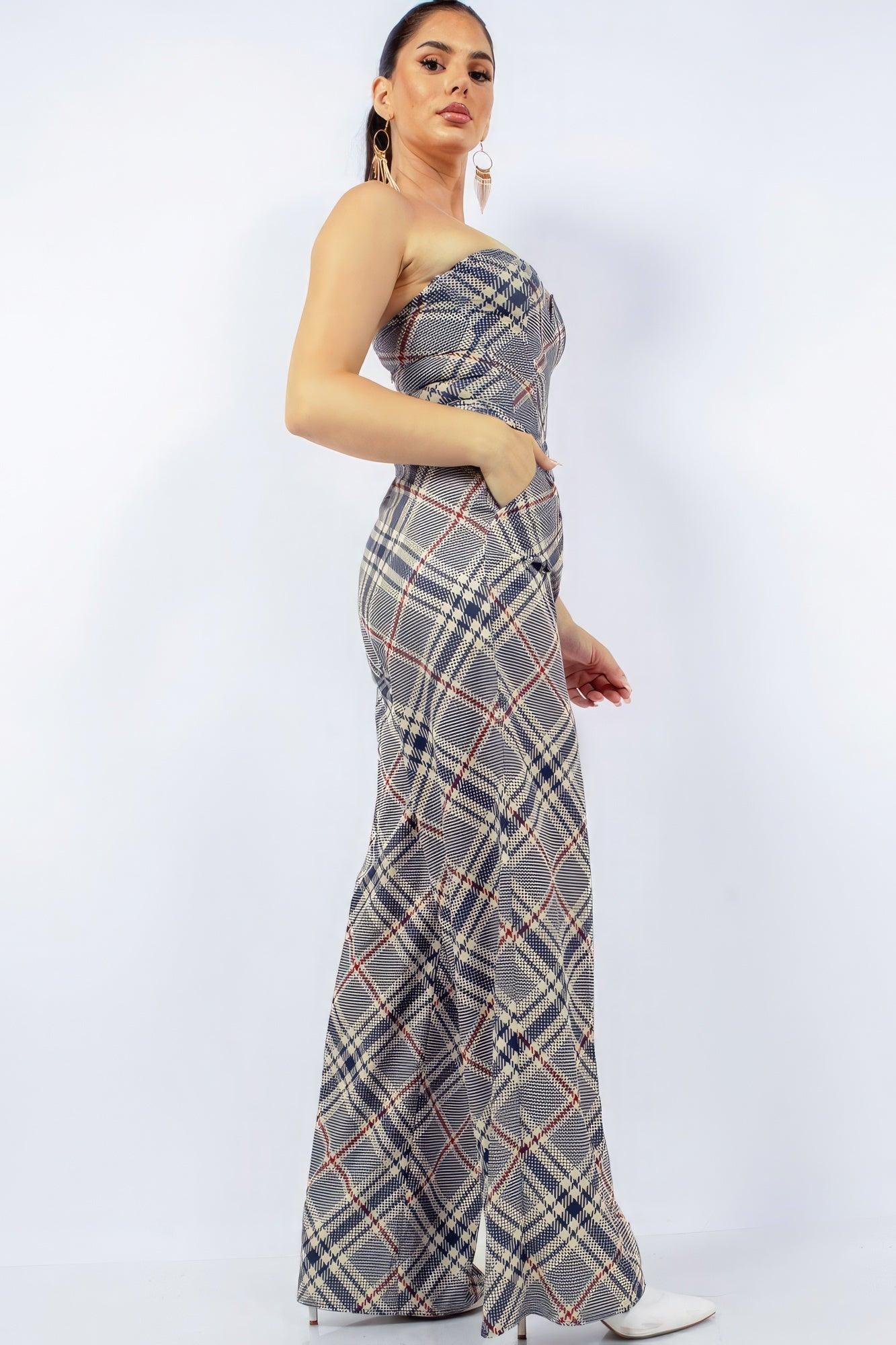 Bustier Top & Wide Pants Set - Clothes For Her Online Store