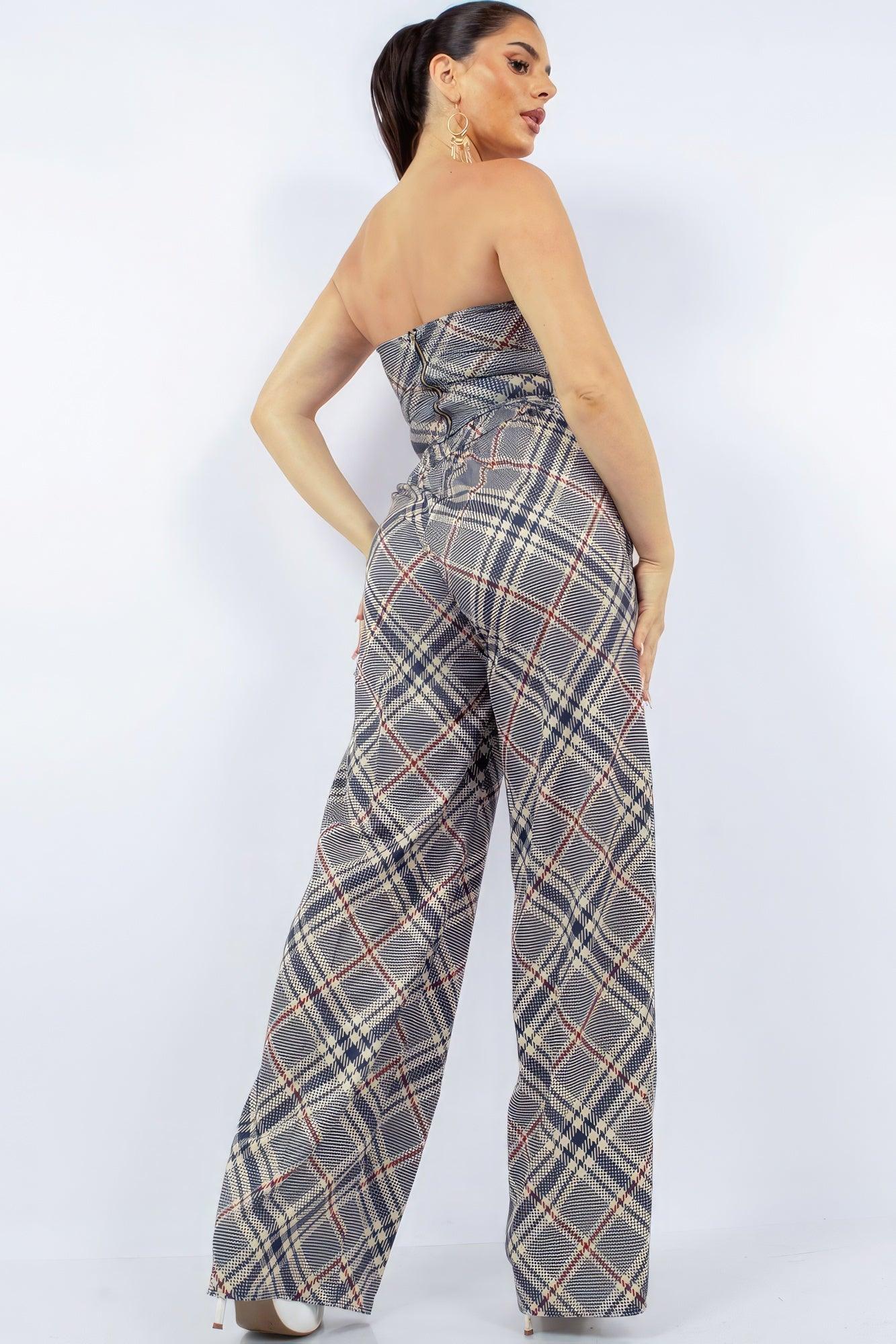 Bustier Top & Wide Pants Set - Clothes For Her Online Store