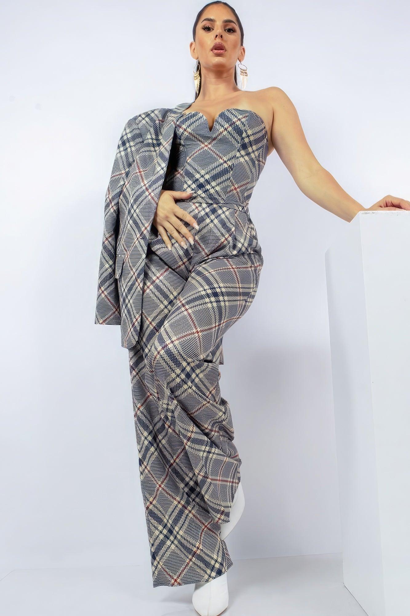 Bustier Top & Wide Pants Set - Clothes For Her Online Store