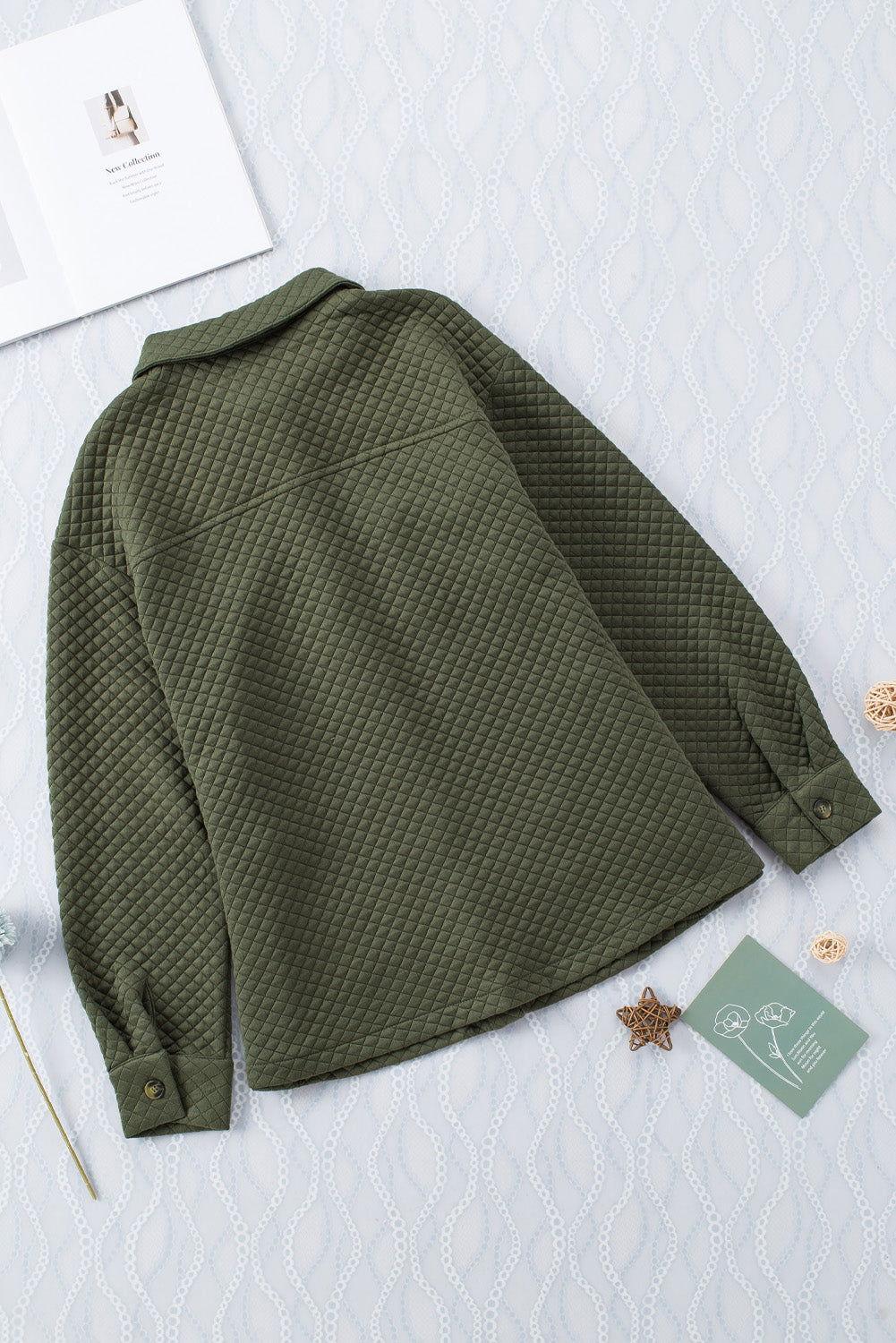 Button Down Collared Jacket - Clothes For Her Online Store
