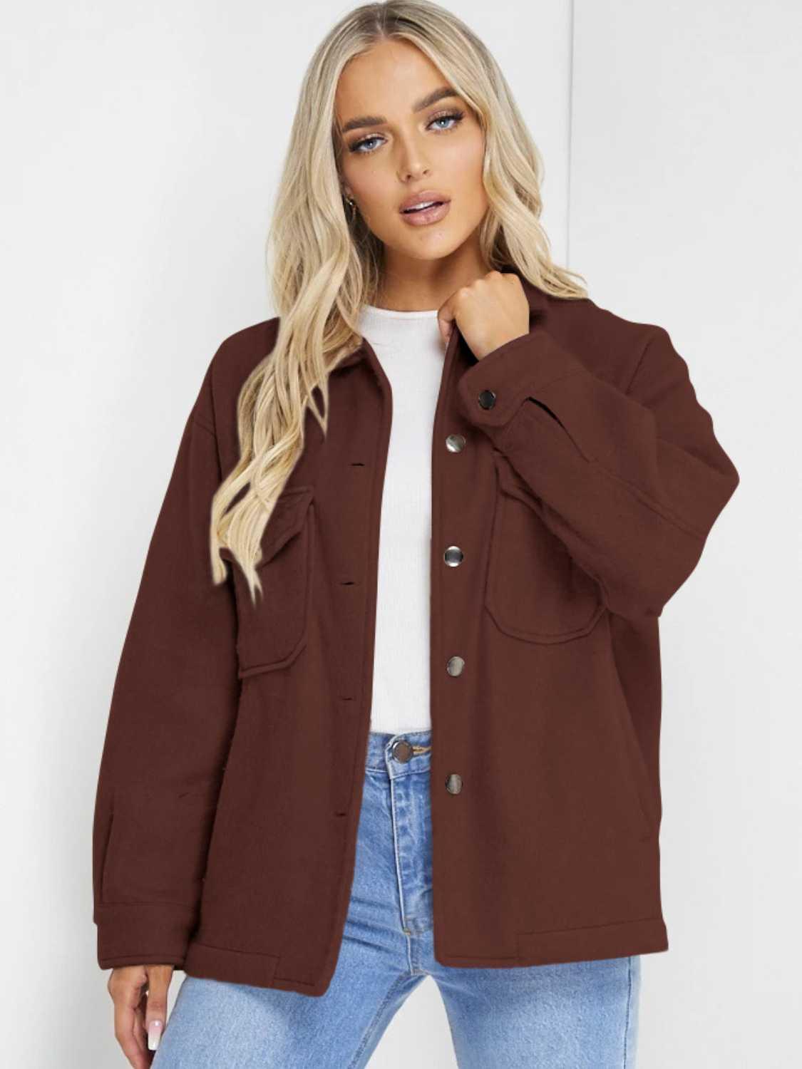 Button Down Denim Jacket - Clothes For Her Online Store